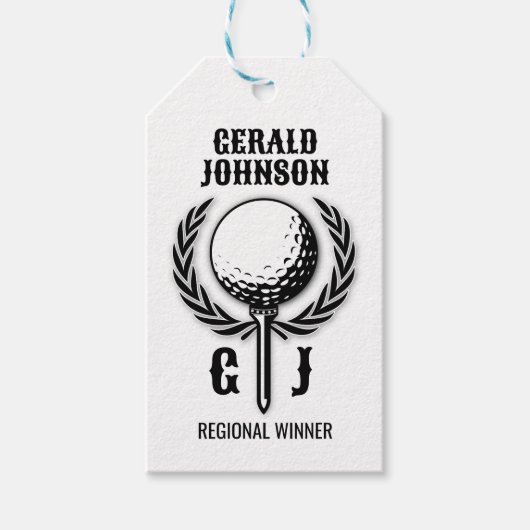 ゴルフモノグラムリースデザイン ギフトタグ (正面)