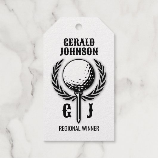 ゴルフモノグラムリースデザイン ギフトタグ (裏面)