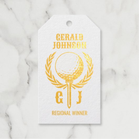 ゴルフモノグラムリースデザイン ギフトタグ (正面)