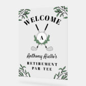 ゴルフモノグラム退職金パルティーウェルカム アクリルサイン (傾斜)
