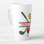 ゴルフモノグラム金属グリーン及び銀 カフェラテマグ (左アングル)