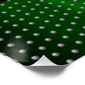 ゴルフモノグラム金属グリーン及び銀 ポスター (コーナー)