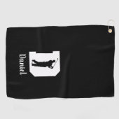 ゴルフモノグラムDパーソナライズされた ゴルフタオル (横)