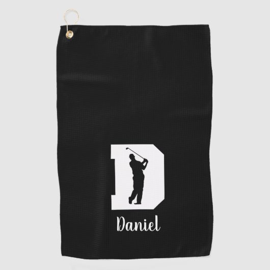 ゴルフモノグラムDパーソナライズされた ゴルフタオル (正面)