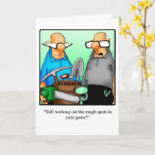 ゴルフユおもしろいーモア誕生日グリーティングカード カード (黄色い花)