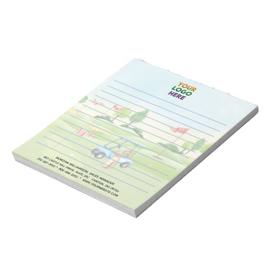 ゴルフユニークテーマロ企業のゴが並ぶ ノートパッド (回転)