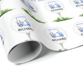 ゴルフユニークパーソナライズされたテーマ名誕生日 ラッピングペーパー (ロールコーナー)