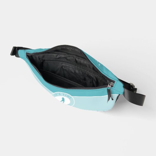 ゴルフユーモアパーおもしろいティーゴルファー女性ティール（緑がかった色）グリーン ファニーパック (見開き)