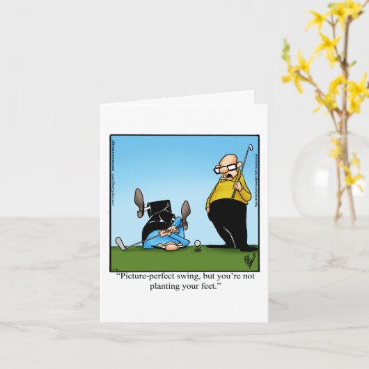 ゴルフユーモア空白のグリーティングカード カード (黄色い花)
