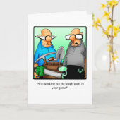 ゴルフユーモア誕生日グリーティングカード カード (黄色い花)