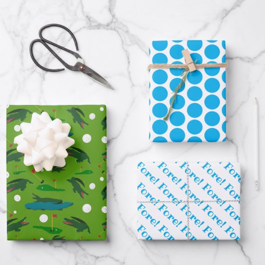 ゴルフラッピング紙フラットシートセット3 ラッピングペーパーシート (正面)