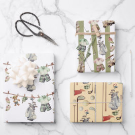 ゴルフラッピング紙フラットシートセット3 ラッピングペーパーシート