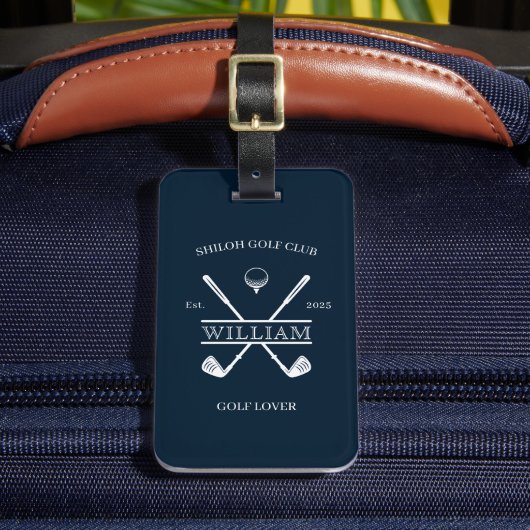 ゴルフラバークロスクラブダークブルー ラゲッジタグ (正面インサイチュ2)