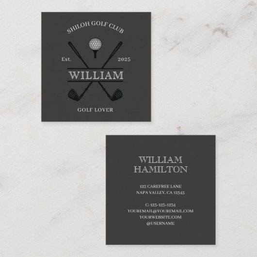 ゴルフラバークロスクラブ スクエア名刺 (正面/裏面)