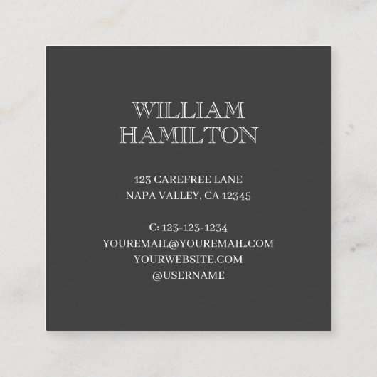 ゴルフラバークロスクラブ スクエア名刺 (裏面)