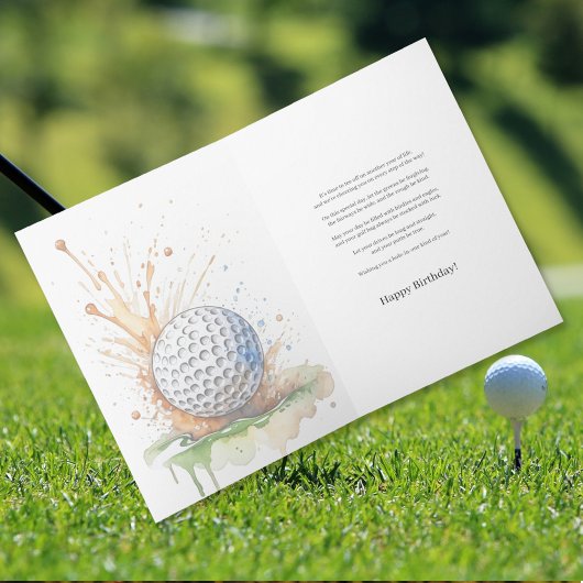 ゴルフラバーズウォーターカラー絵を描アート誕生日 カード