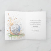 ゴルフラバーズウォーターカラー絵を描アート誕生日 カード (内部)