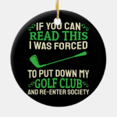 ゴルフラバーホビースポーツゴルフクラブキャディゴルファー セラミックオーナメント (裏面)