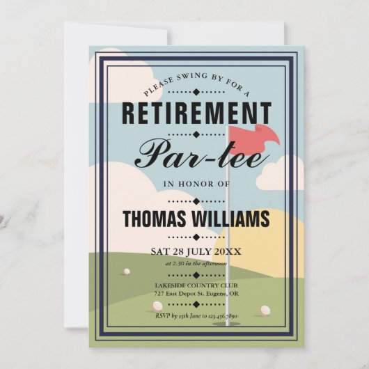 ゴルフリタイアパーテパーティー写真 招待状 (正面)