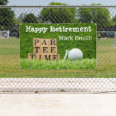 ゴルフリタイアメントとボールパーのティータイムをグリーンに 横断幕 (インサイチュ)