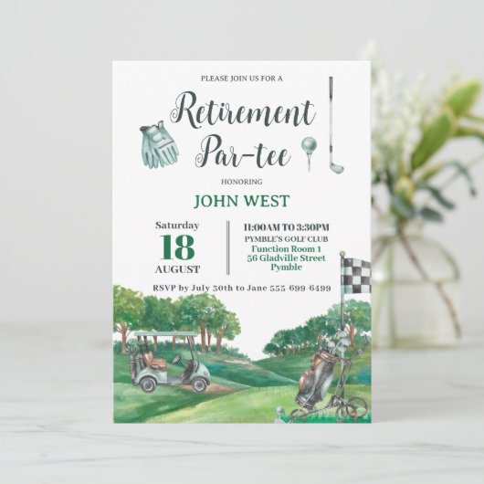 ゴルフリタイアメントパーティーグリーンツリーズコース 招待状 (スタンド正面)