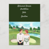 ゴルフリハーサル ウェディングディナー招待状 ポストカード (正面)