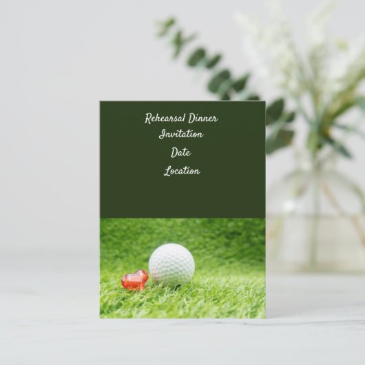 ゴルフリハーサル ウェディングディナー ご招待 ポストカード (スタンド正面)