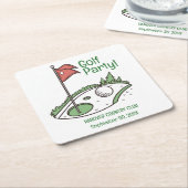 ゴルフリーグパーティーコースター スクエアペーパーコースター (アングル)