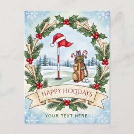 ゴルフリースボウクリスマス シーズンポストカード