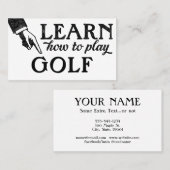 ゴルフレッスンビジネスカード – カッコいいヴィンテージ 名刺 (正面/裏面)