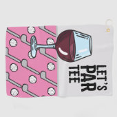 ゴルフレッツパーティーピンクのワインと ゴルフタオル (横)