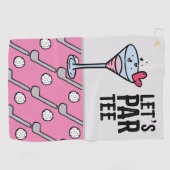 ゴルフレッツパーティーピンクのワインと ゴルフタオル (横)