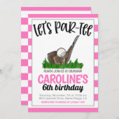 ゴルフレッツパーティー誕生日招待状 招待状 (正面/裏面)