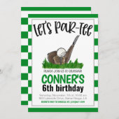 ゴルフレッツパーティー誕生日招待状 招待状 (正面/裏面)