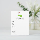 ゴルフレッツパー緑のゴルフフラッグとティー ポストカード (スタンド正面)