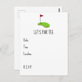 ゴルフレッツパー緑のゴルフフラッグとティー ポストカード (正面/裏面)