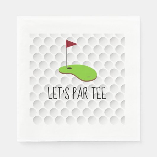 ゴルフレッツパー緑の白にゴルフフラッグとティー スタンダードランチョンナプキン (正面)