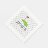 ゴルフレッツパー緑の白にゴルフフラッグとティー スタンダードランチョンナプキン (角)