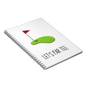ゴルフレッツパー緑の白にゴルフフラッグとティー ノートブック (右側)