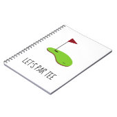 ゴルフレッツパー緑の白にゴルフフラッグとティー ノートブック (左側)