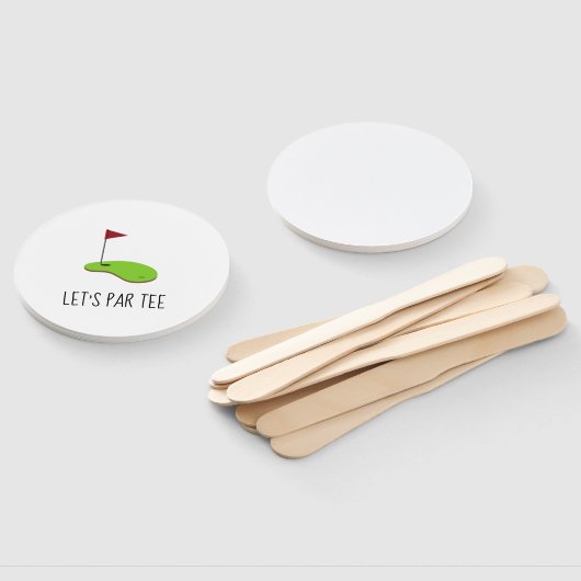 ゴルフレッツパー緑の白にゴルフフラッグとティー ハンドファン (組立なし)