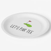 ゴルフレッツパー緑の白にゴルフフラッグとティー ペーパープレート (アングル)