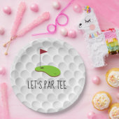 ゴルフレッツパー緑の白にゴルフフラッグとティー ペーパープレート (パーティー)