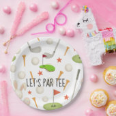 ゴルフレッツパー緑の白にゴルフフラッグとティー ペーパープレート (パーティー)