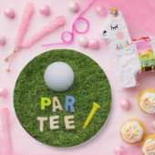 ゴルフレットはティーとゴルフボール、ティーはグリーンでパートする ペーパープレート (パーティー)