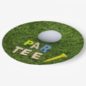 ゴルフレットはティーとゴルフボール、ティーはグリーンでパートする ペーパープレート (アングル)