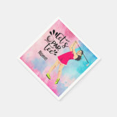 ゴルフレディーウーマンゴルファーのピンクテーマレッパルティー スタンダードカクテルナプキン (角)