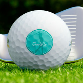 ゴルフレディーゴルファー選手シックなスポーツモノグラムティール（緑がかった色） ゴルフボール