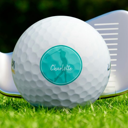 ゴルフレディーゴルファー選手シックなスポーツモノグラムティール(緑がかった色) ゴルフボール