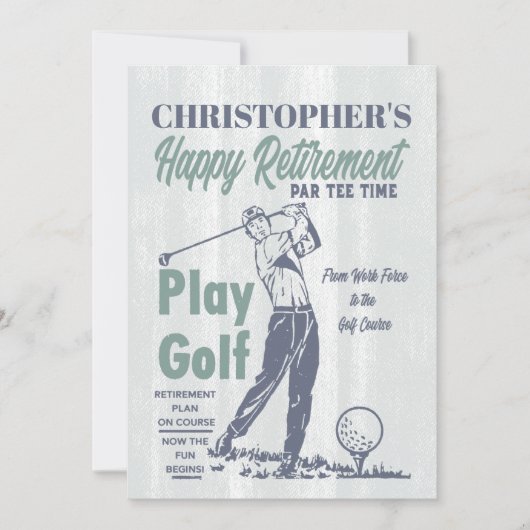 ゴルフレトロハッピーリタイアメントパーティー 招待状 (正面)